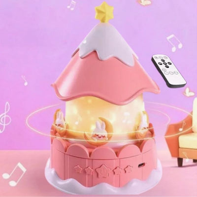Veilleuse musicale bébé rose rotation télécommande chambre bébé