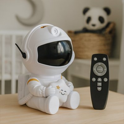 Veilleuse projection bebe orientable posée table télécommande